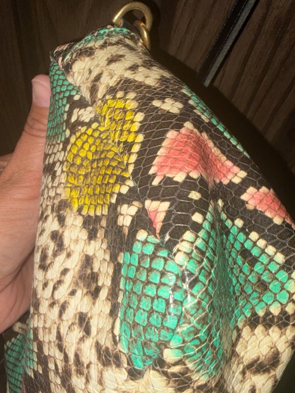 Clare V. Multicolor Snakeskin-Print Clutch/Crossbody - Picture 7 of 9